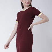 Maroon T-shirt Dress - clubyork