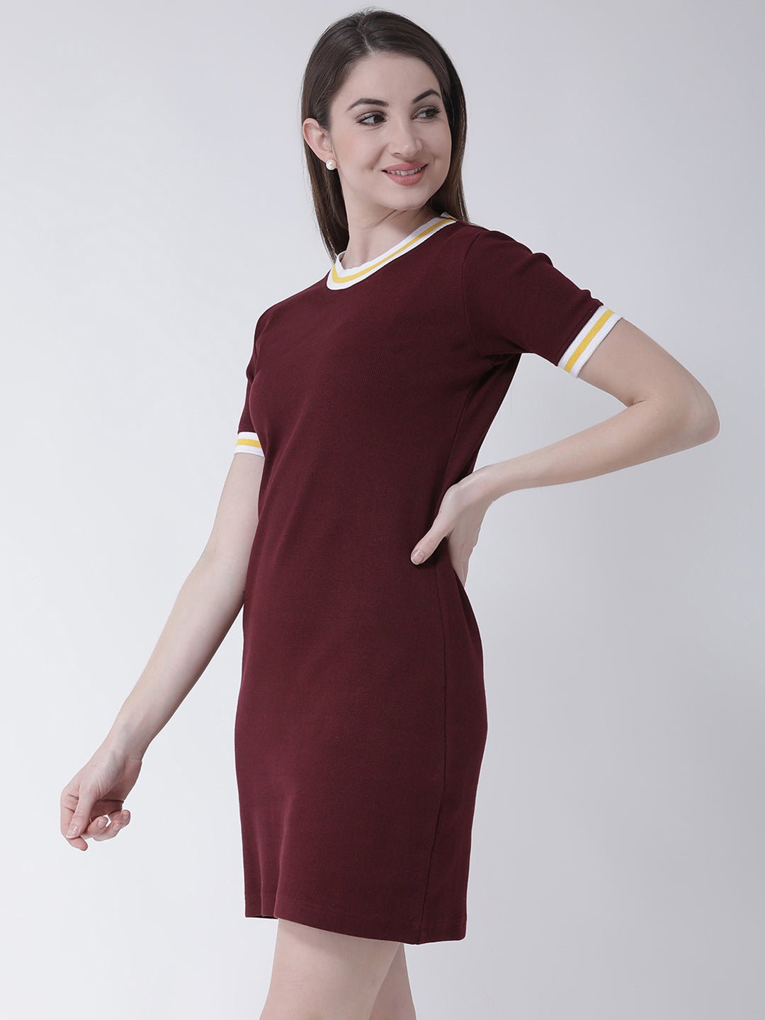 Maroon T-shirt Dress - clubyork