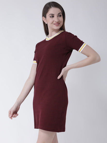 Maroon T-shirt Dress - clubyork
