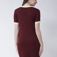 Maroon T-shirt Dress - clubyork