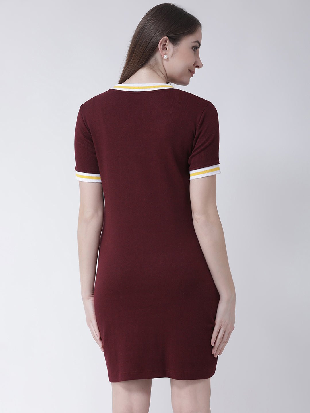 Maroon T-shirt Dress - clubyork