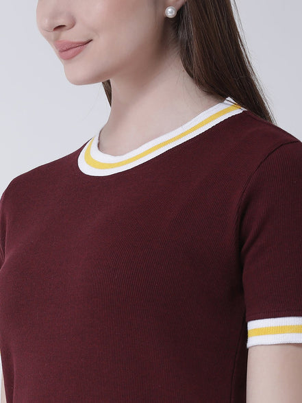 Maroon T-shirt Dress - clubyork