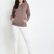 Mauve Typography Print Hooded Sweatshirt - clubyork