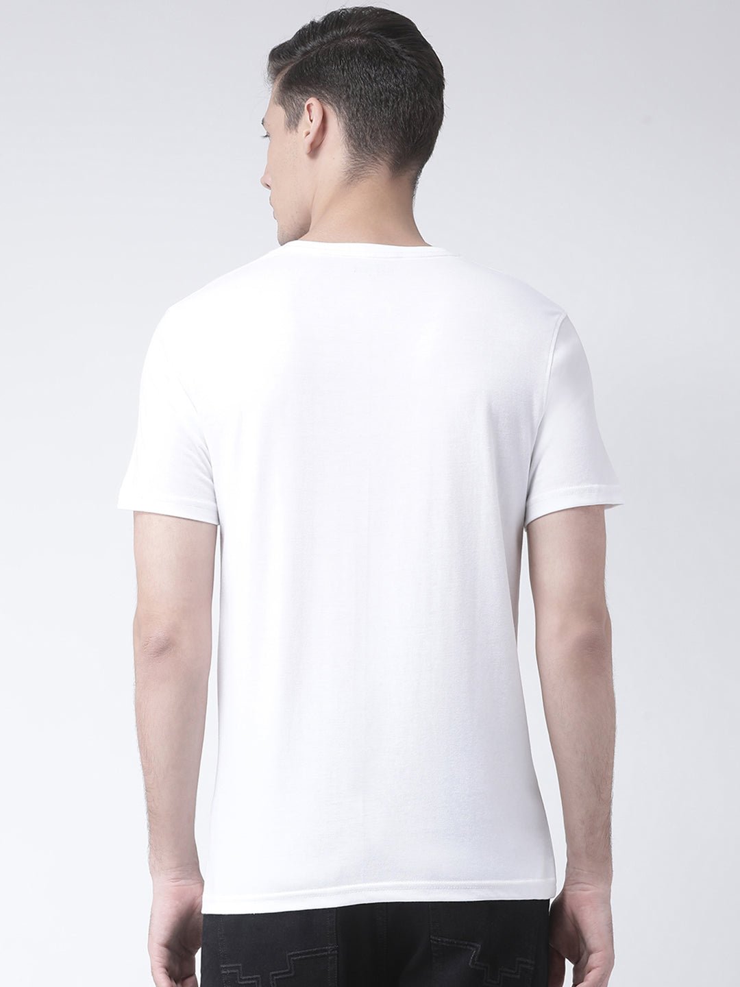 Men's White Round Neck T-Shirt - clubyork