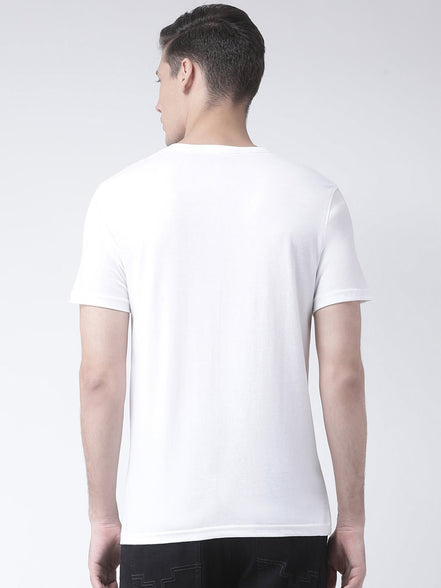 Men's White Round Neck T-Shirt - clubyork