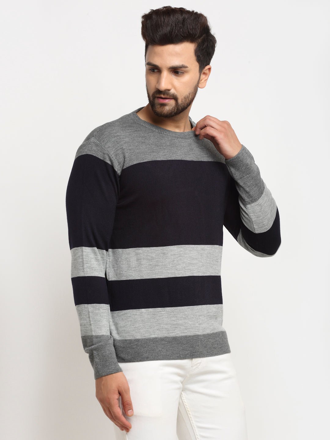 Multi Colourblocked Round Neck Sweater - clubyork