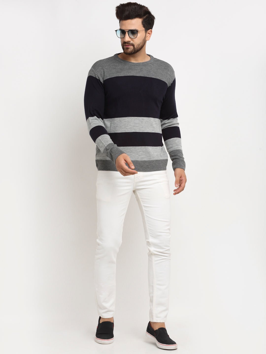 Multi Colourblocked Round Neck Sweater - clubyork