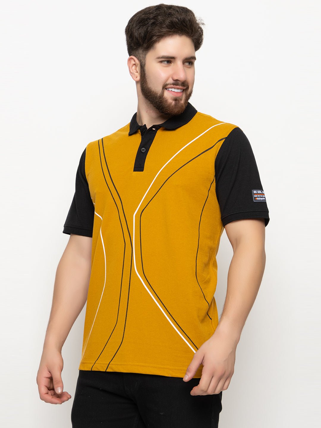 Mustard Colorblocked Polo T-Shirt - clubyork