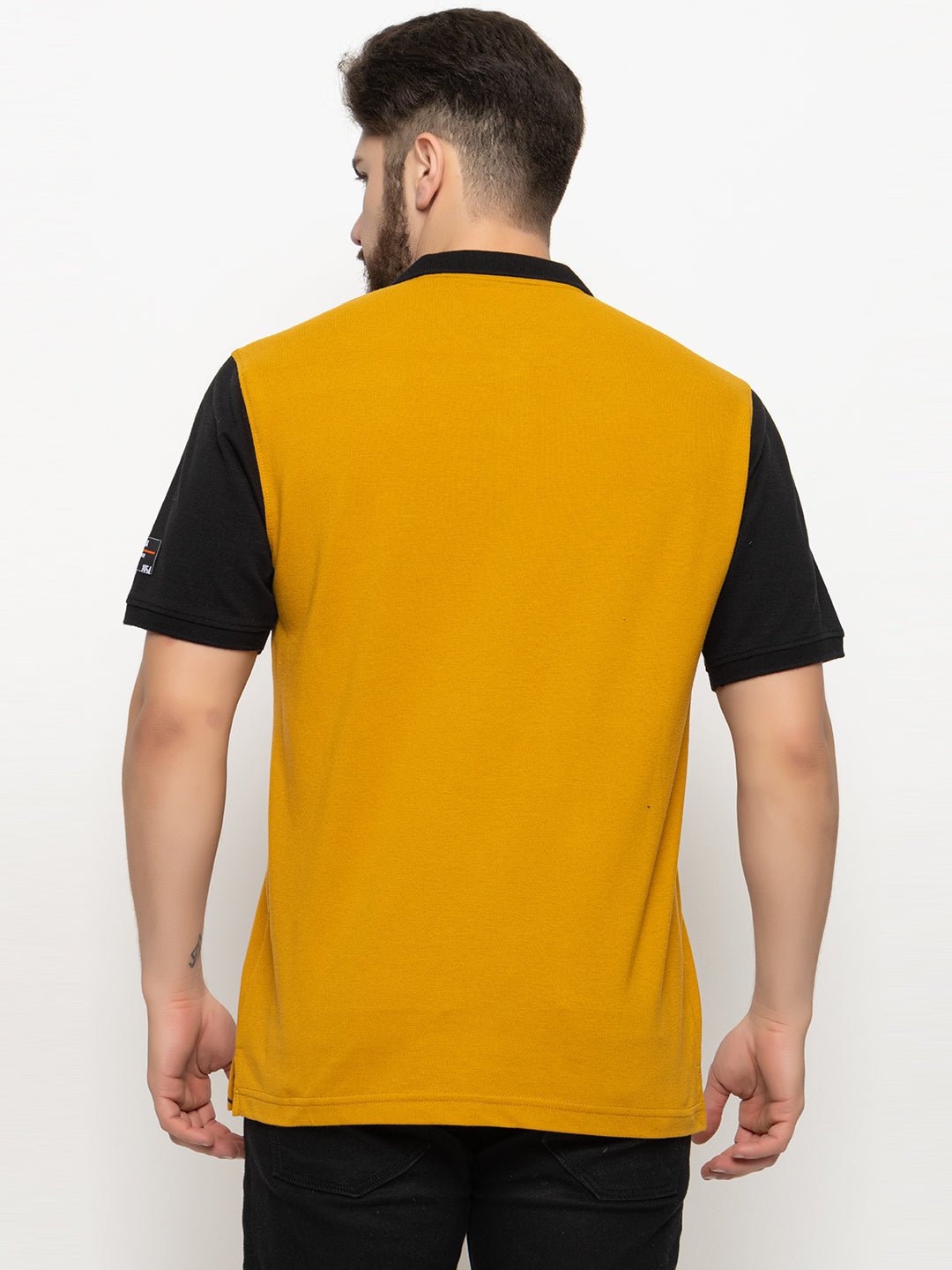 Mustard Colorblocked Polo T-Shirt - clubyork