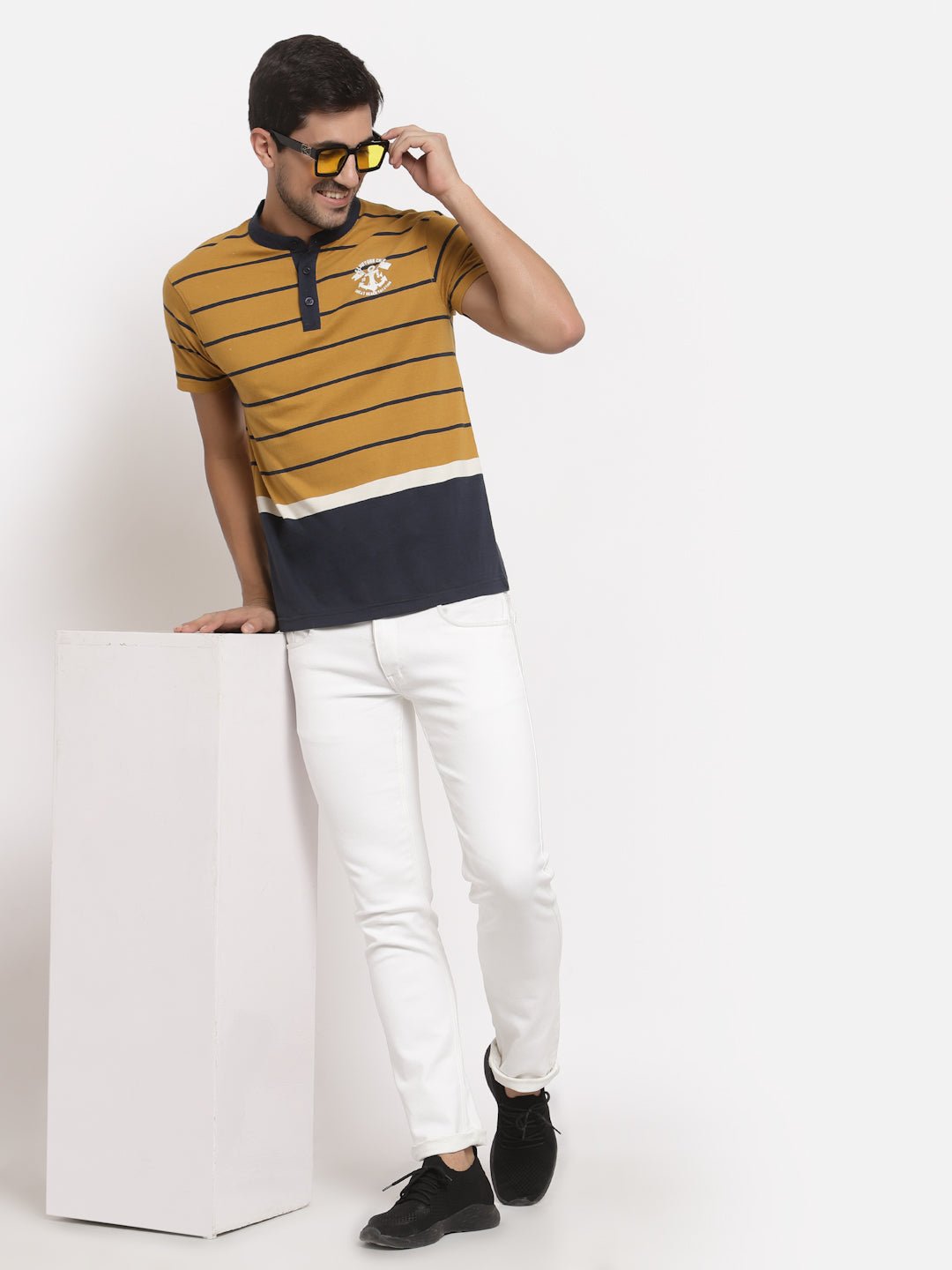 Mustard Henley T-Shirt - clubyork