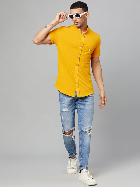 Mustard Knitted Shirt - clubyork