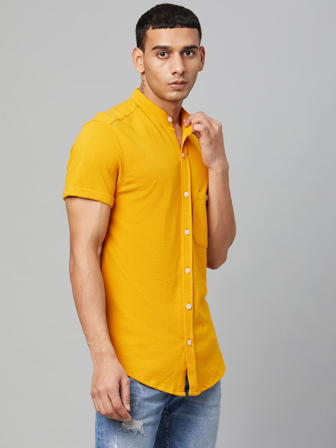 Mustard Knitted Shirt - clubyork