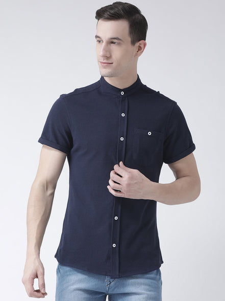 Navy Blue Knitted Shirt - clubyork