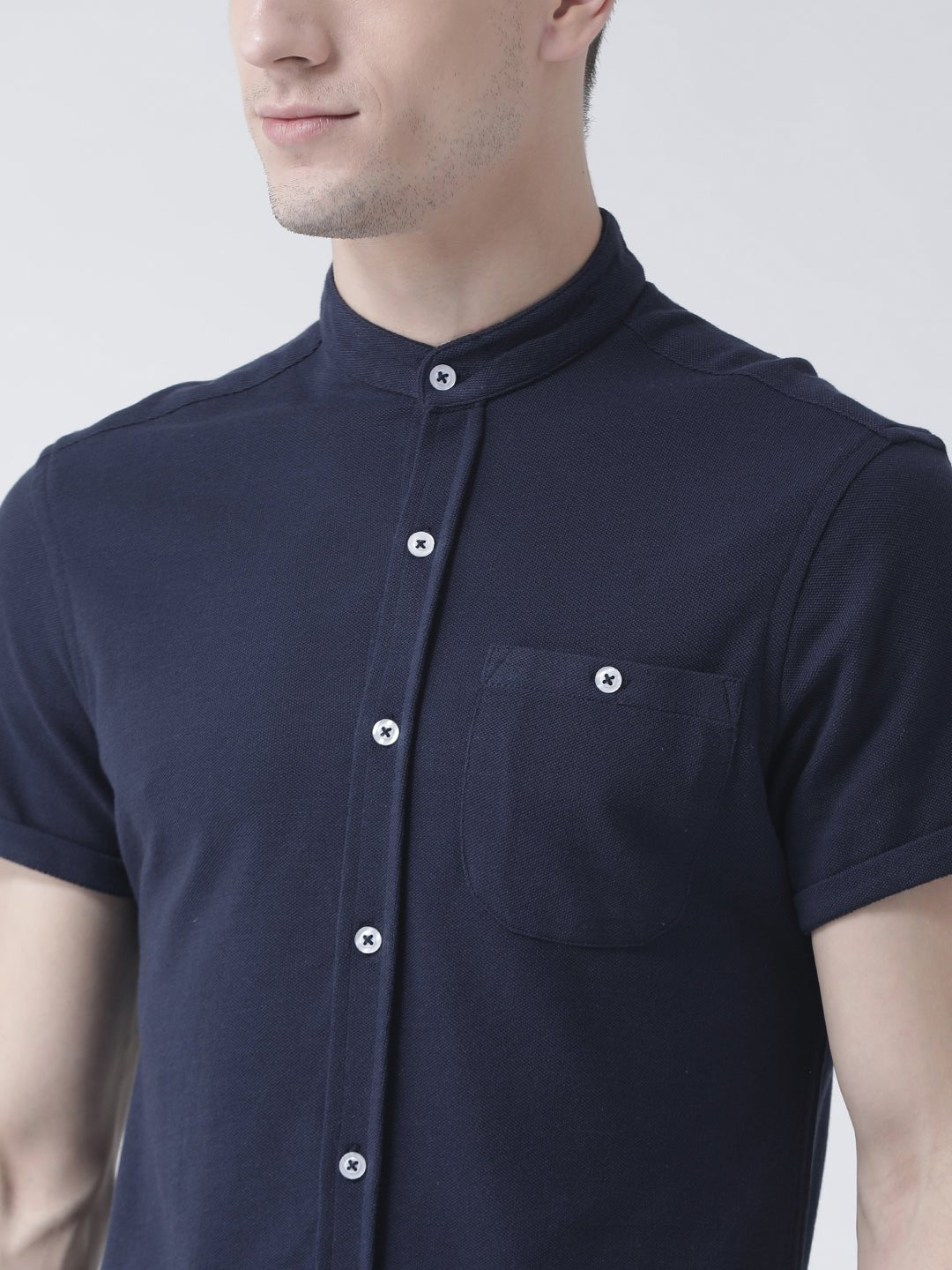 Navy Blue Knitted Shirt - clubyork
