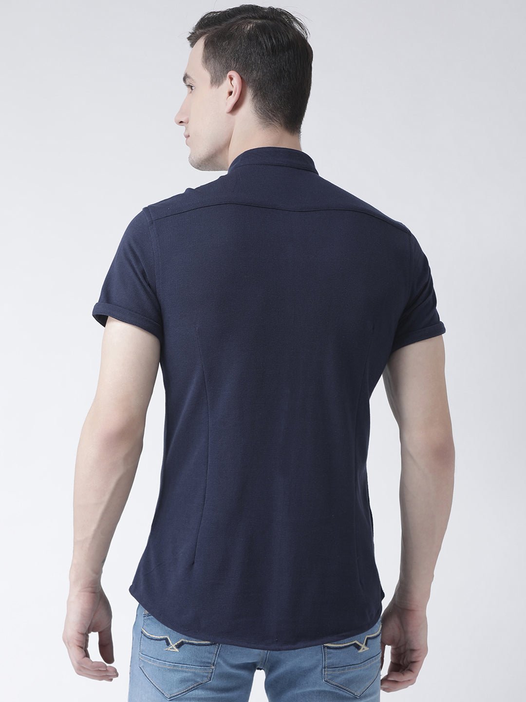 Navy Blue Knitted Shirt - clubyork