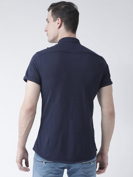 Navy Blue Knitted Shirt - clubyork