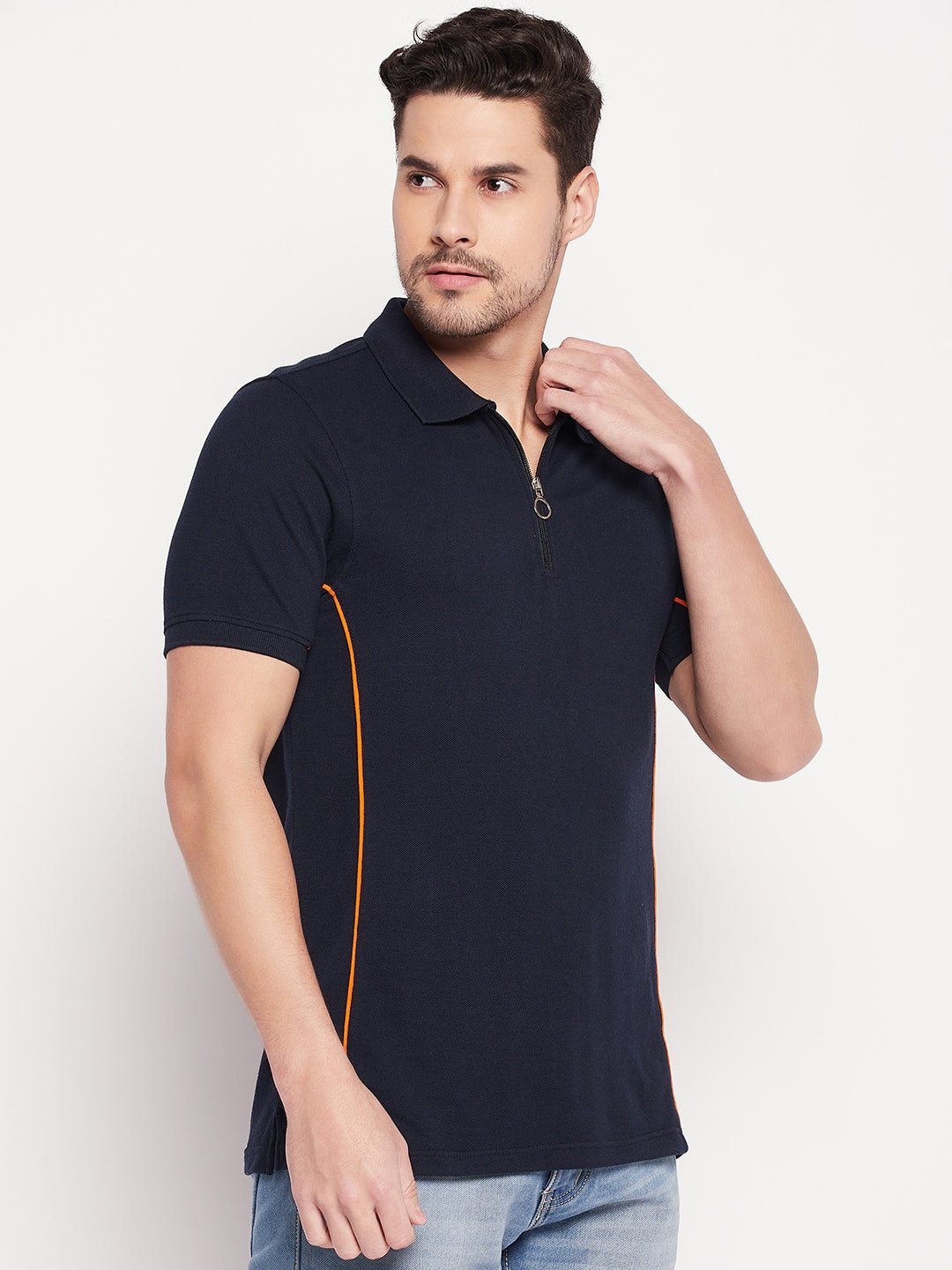 Navy blue color polo hotsell t shirt