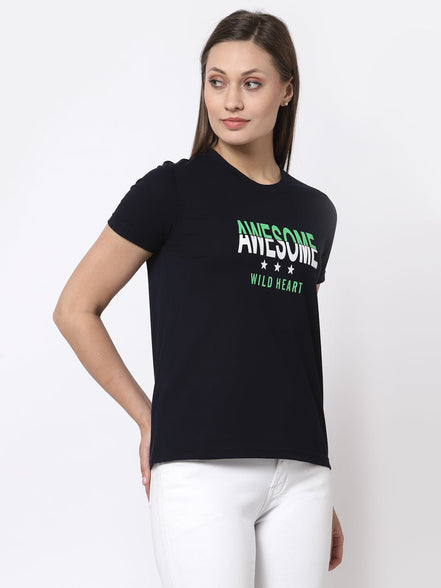 Navy Blue Round Neck T-Shirt - clubyork