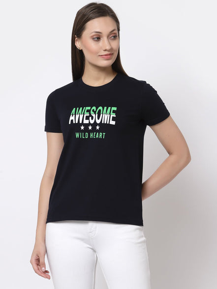 Navy Blue Round Neck T-Shirt - clubyork