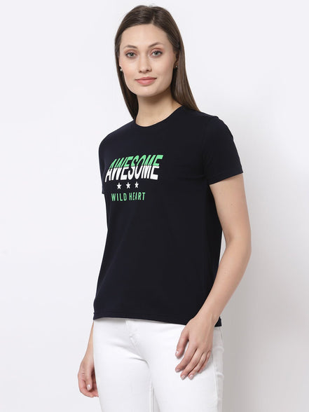 Navy Blue Round Neck T-Shirt - clubyork