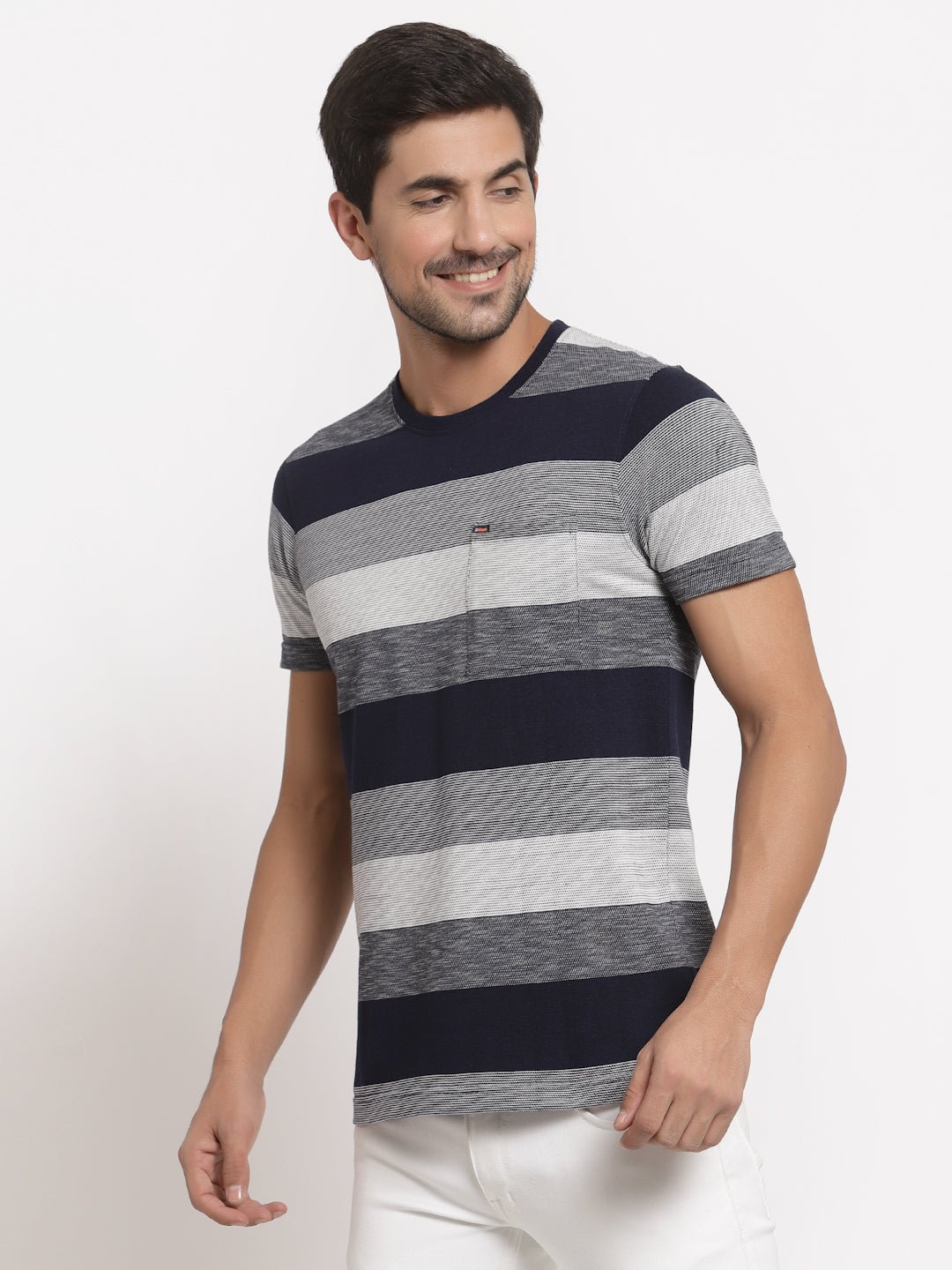 Navy Blue Round T-Shirt - clubyork