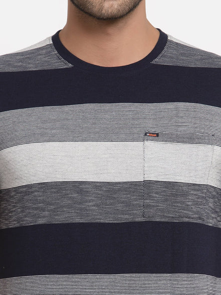 Navy Blue Round T-Shirt - clubyork