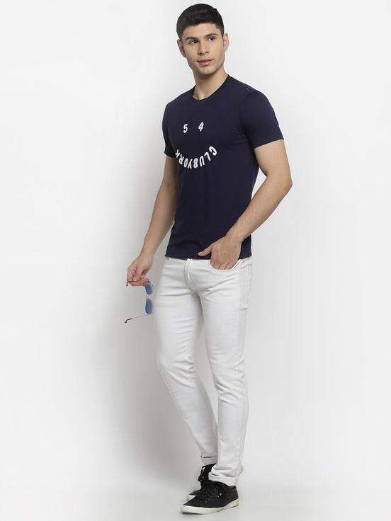 Navy Melange Round T-Shirt - clubyork