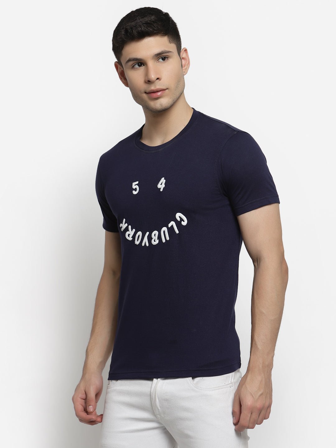 Navy Melange Round T-Shirt - clubyork