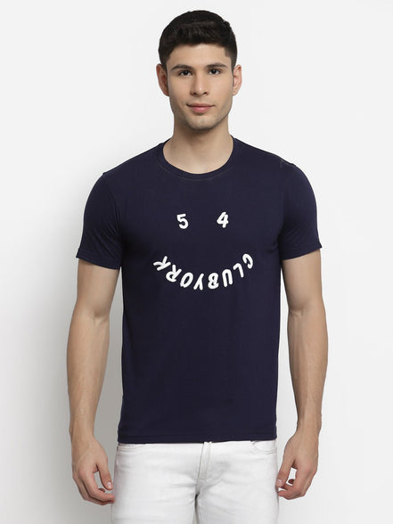 Navy Melange Round T-Shirt - clubyork
