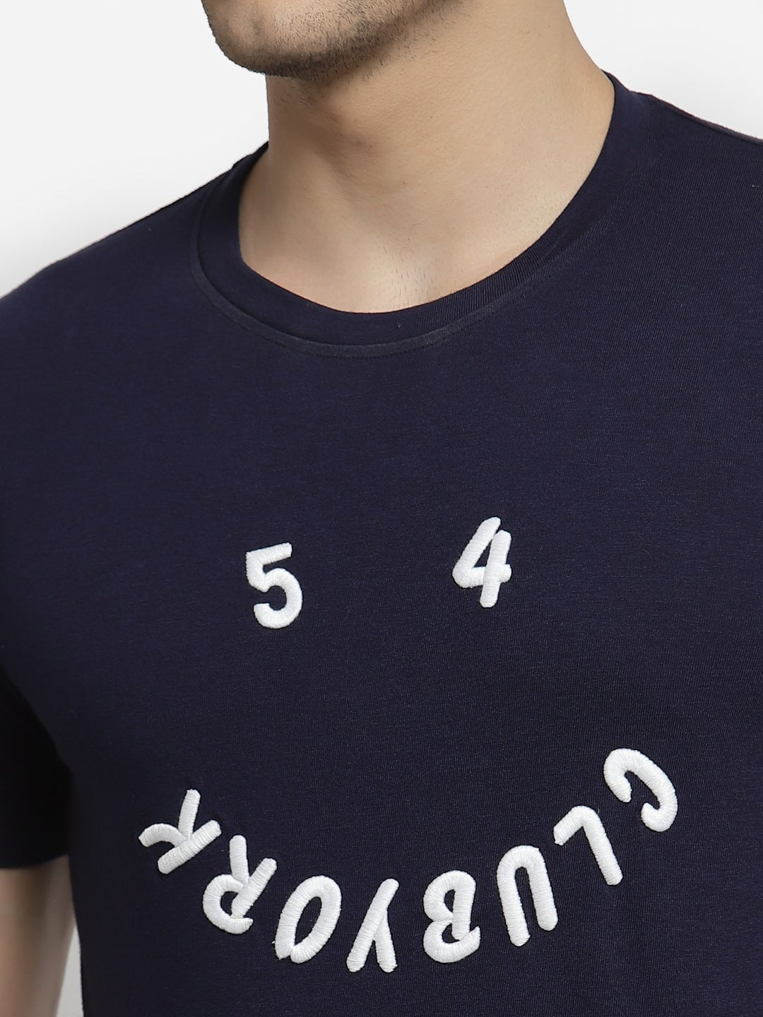 Navy Melange Round T-Shirt - clubyork