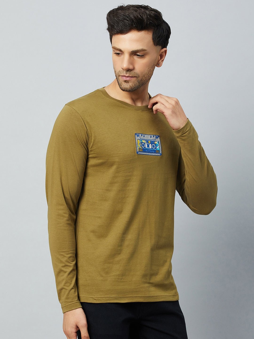 Olive Green Printed Tshirt - clubyork