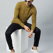 Olive Green Solid Tshirt - clubyork