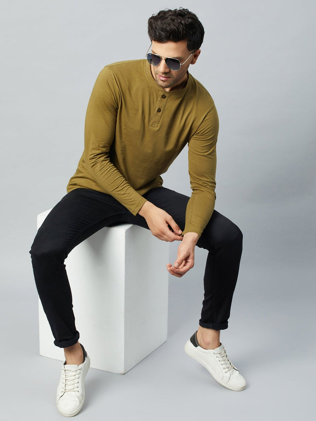 Olive Green Solid Tshirt - clubyork