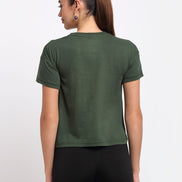 Olive Round Neck T-Shirt - clubyork