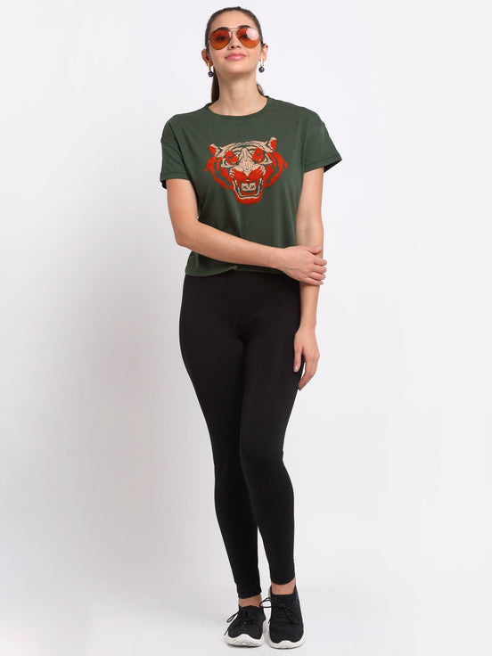 Olive Round Neck T-Shirt - clubyork
