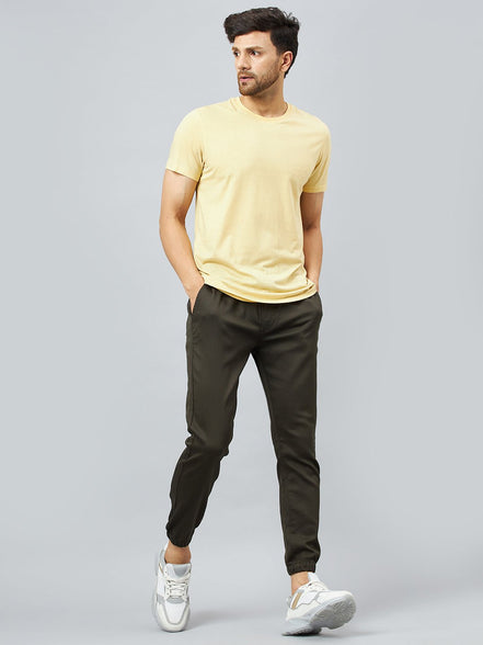 Olive Slim Fit Solid Jogger - clubyork
