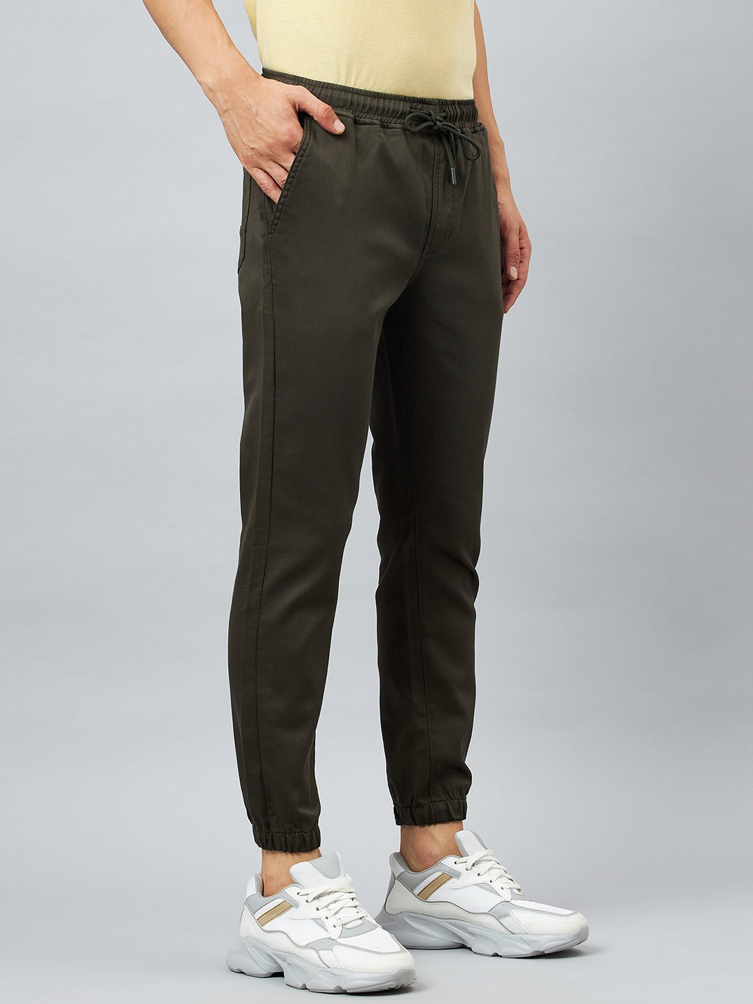 Olive Slim Fit Solid Jogger - clubyork