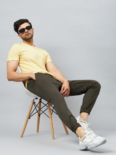 Olive Slim Fit Solid Jogger - clubyork