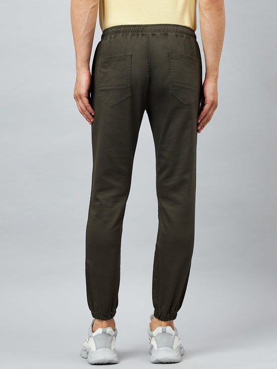 Olive Slim Fit Solid Jogger - clubyork