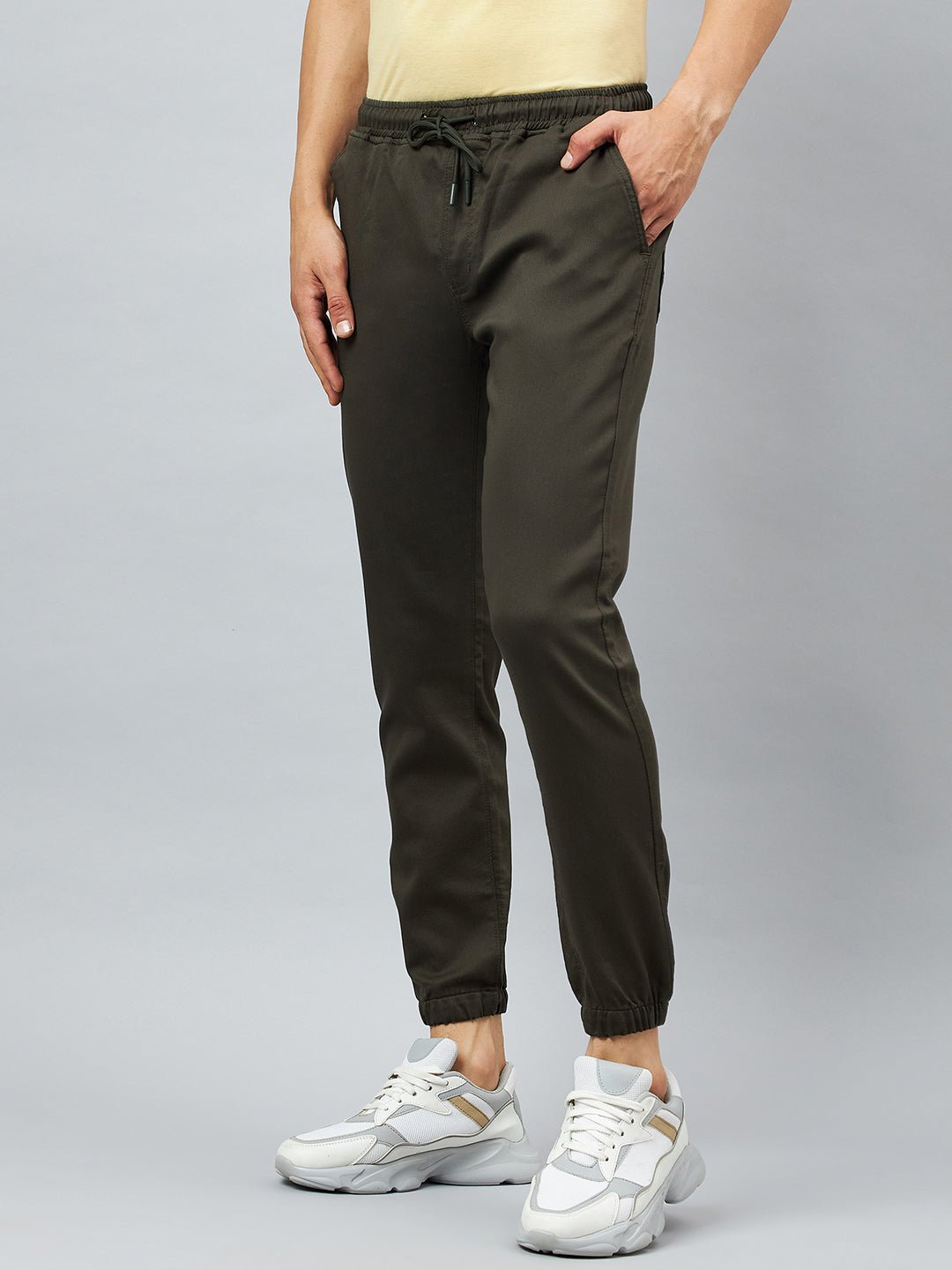 Olive Slim Fit Solid Jogger - clubyork