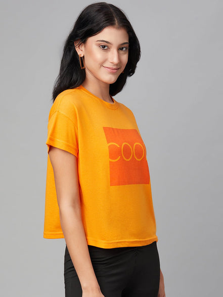 Orange Round Neck T-Shirt - clubyork