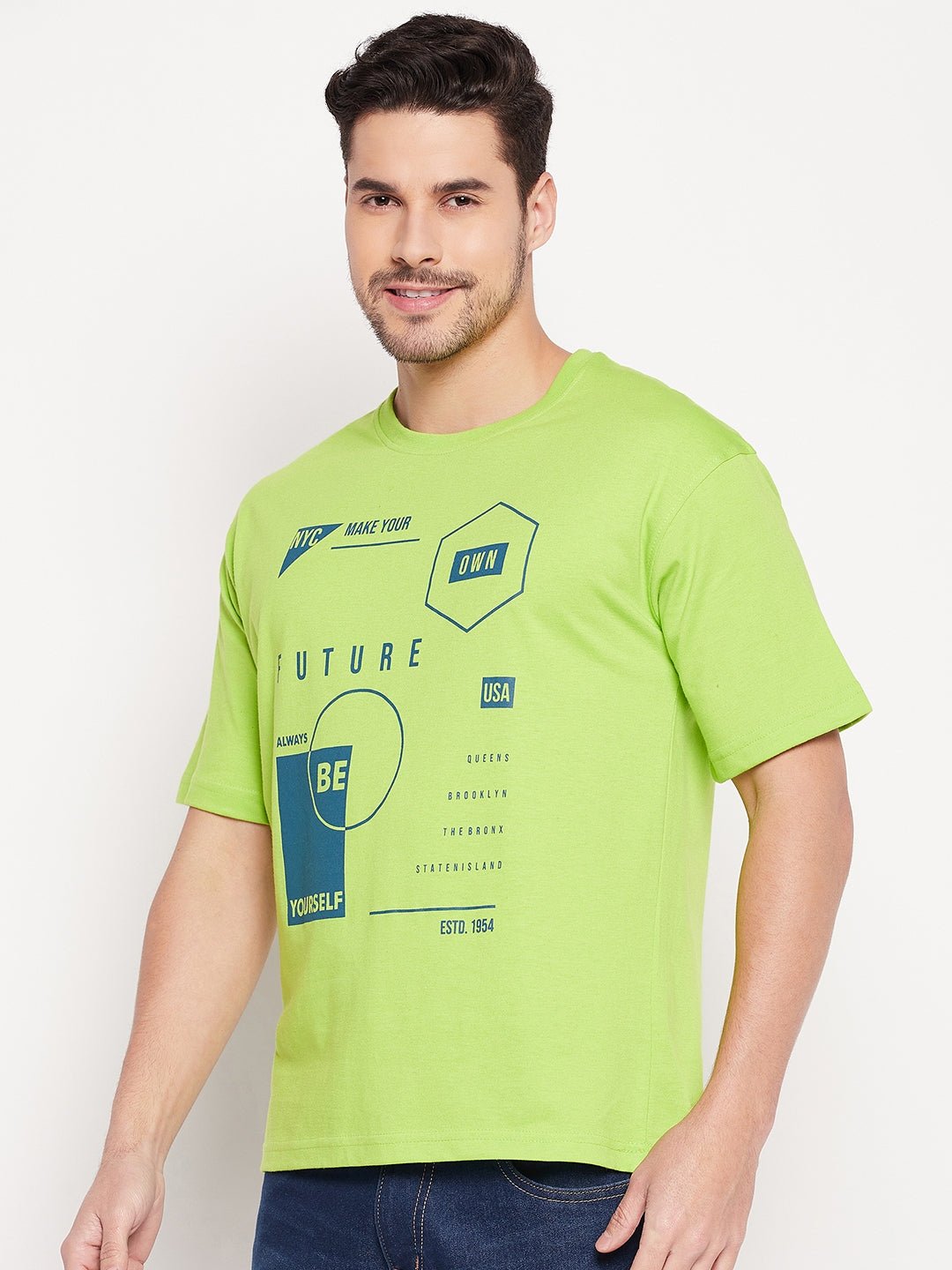 Parrot Green Round Neck T-shirt - clubyork
