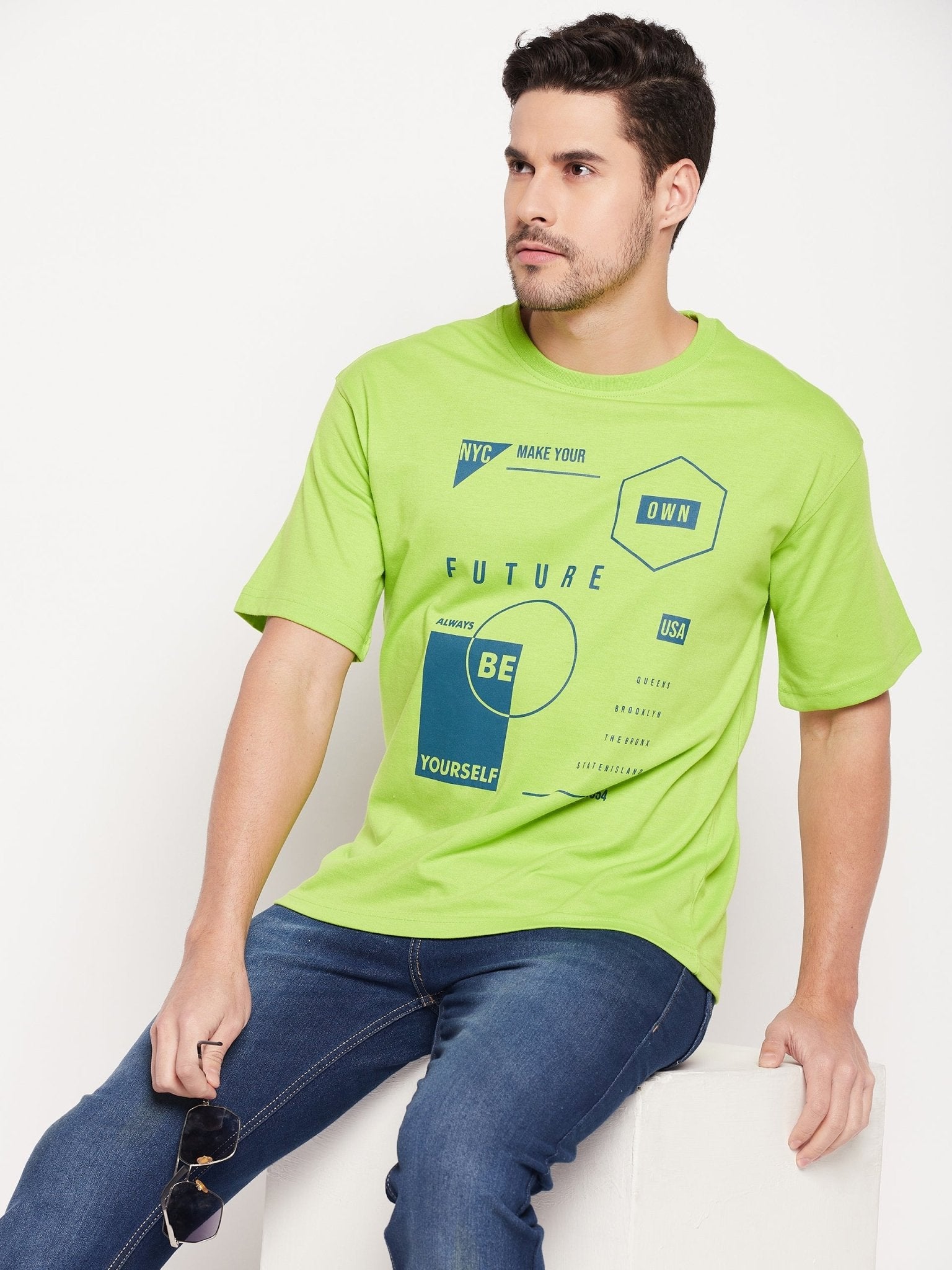 Parrot Green Round Neck T-shirt - clubyork