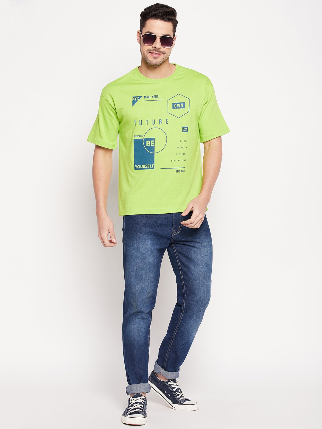 Parrot Green Round Neck T-shirt - clubyork