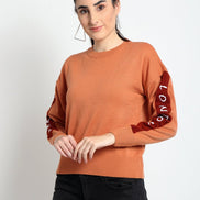 Peach Round Neck Sweater - clubyork