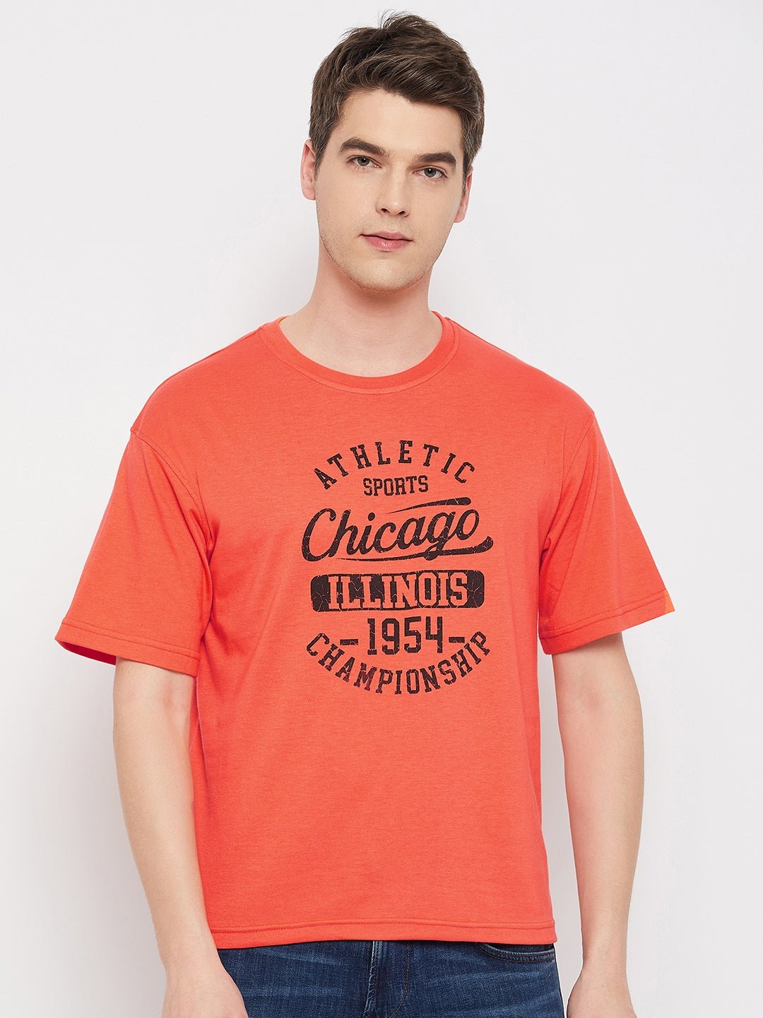 Peach Round Neck T-Shirt - clubyork