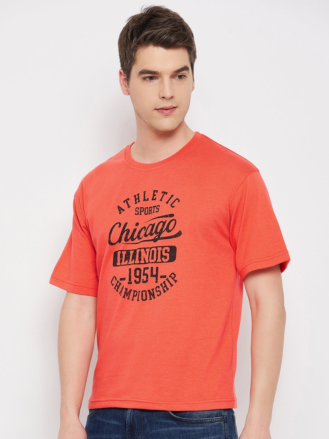 Peach Round Neck T-Shirt - clubyork