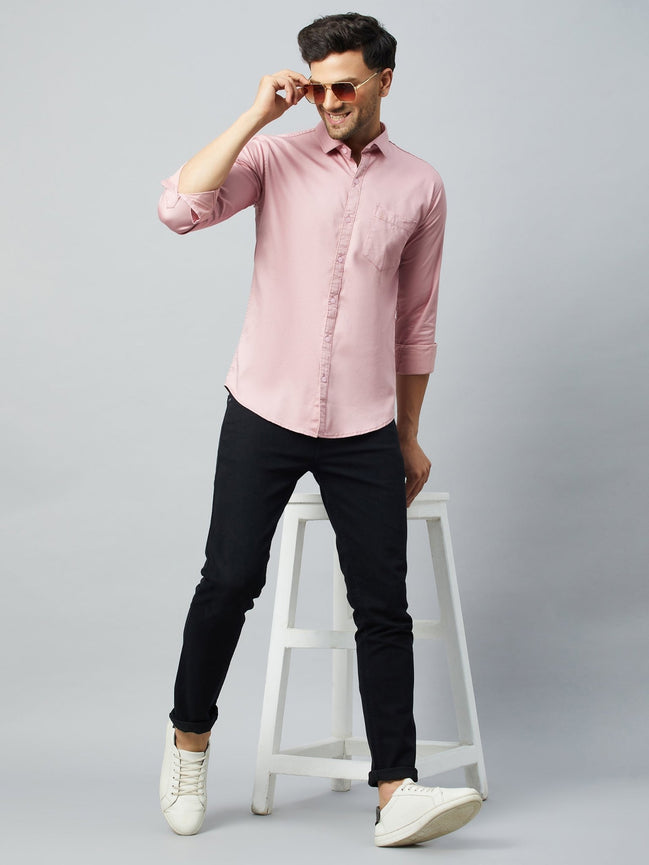 Pink Full Sleeve Casual Shirt - clubyork