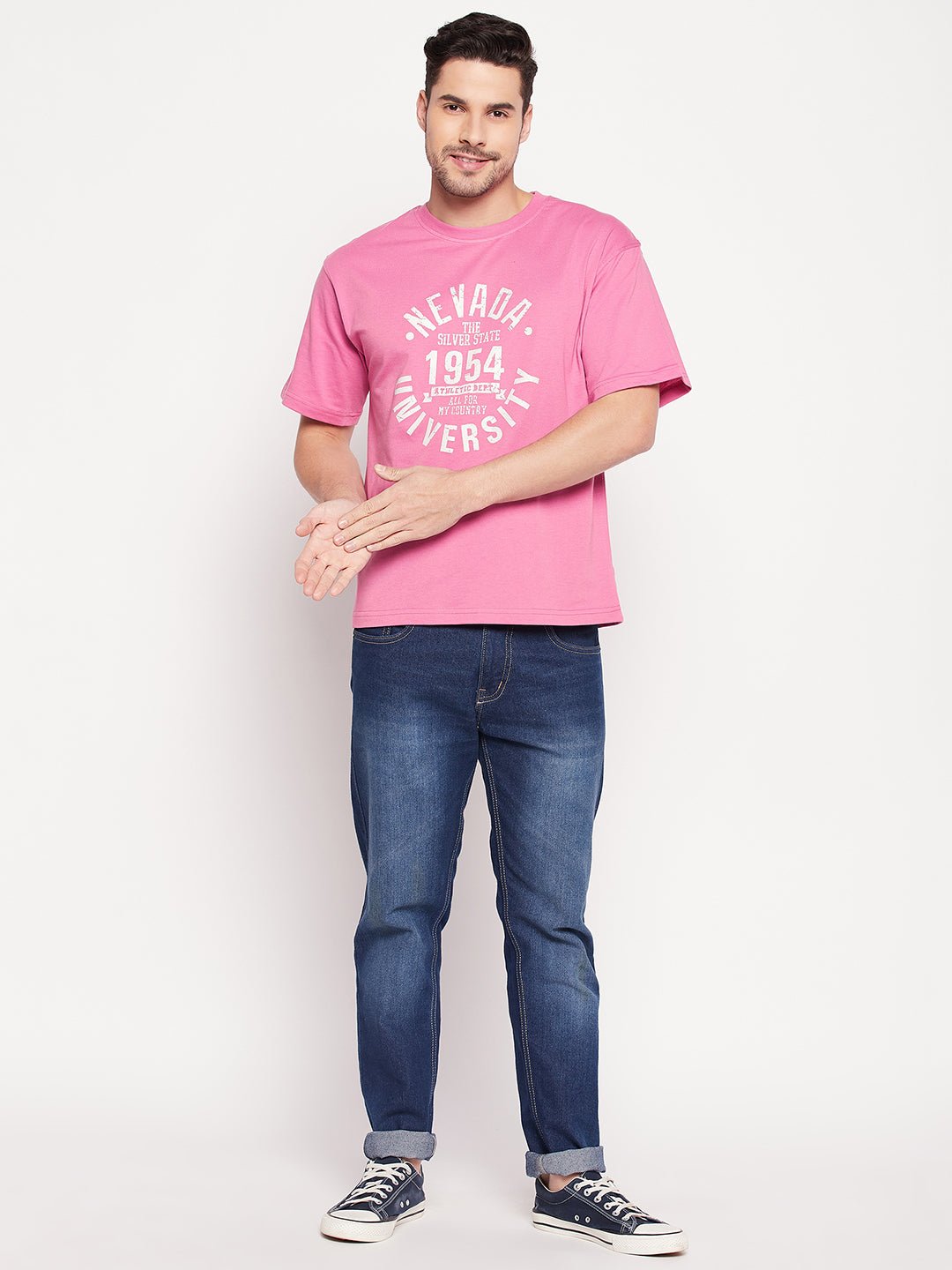 Pink Round Neck T-shirt - clubyork