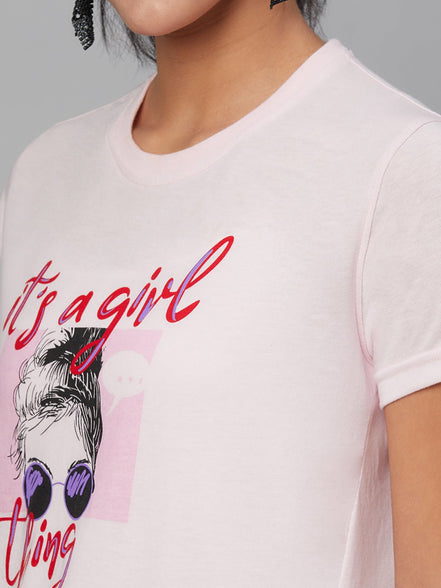 Pink Round Neck T-Shirt - clubyork